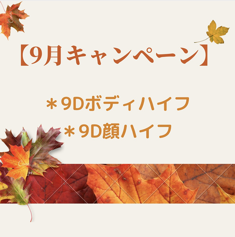 9月のクーポン